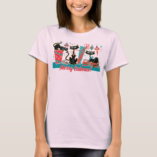 Merry Catmas Christmas T Shirt  (Front)