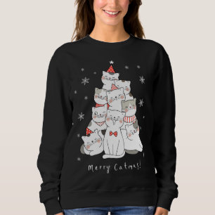 Merry Catmas Christmas Tree Winter Cats Santa Cat Sweatshirt