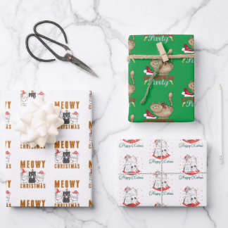 Merry Catmas Christmas Wrapping Paper Sheets
