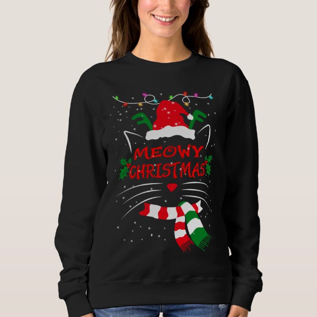 MERRY CATMAS, Cute Cat Christmas Gift, Catmas Gift Sweatshirt (Front)
