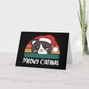 Merry Catmas Funny Cat Christmas Pun Holiday Card