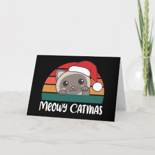 Merry Catmas Funny Cat Christmas Pun Holiday Card
