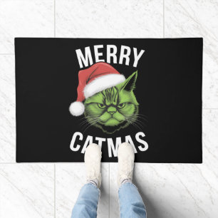 Merry Catmas Funny Cat Lovers Christmas  Doormat
