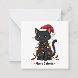 Merry Catmas Funny Christmas Feline Cat Lover Note Card