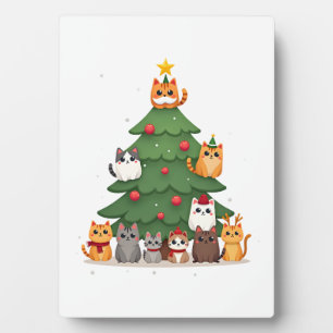 Merry Catmas Funny Christmas Tree, Cats Xmas Meow  Plaque