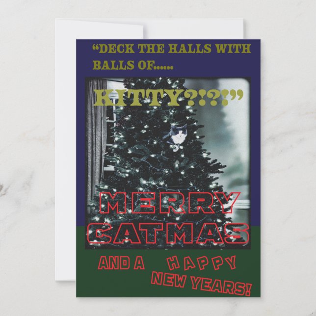 Merry Catmas  Holiday Card (Front)