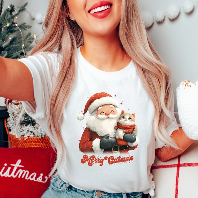 Merry Catmas Santa and Cat T-Shirt (Creator Uploaded)