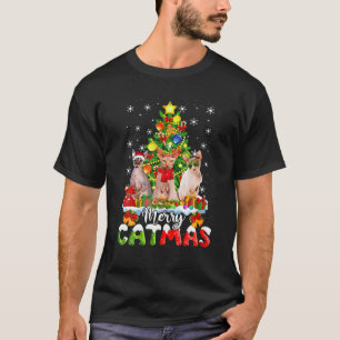 Merry Catmas Sphynx Cat Santa Xmas Tree Christmas  T-Shirt