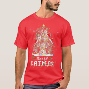 Merry Catmas Xmas Christmas Tree Cat Lover  T-Shirt