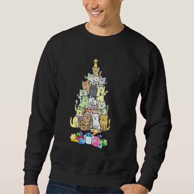 Merry Catmas Xmas  Men Women Kids Funny Cat Christ Sweatshirt (Front)