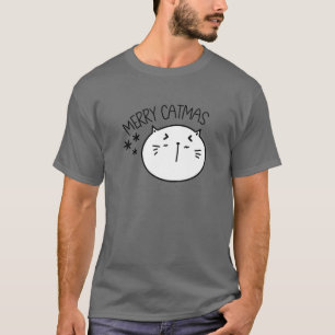 Merry Catmas Xmas Men Women Kids Funny Cat Christm T-Shirt