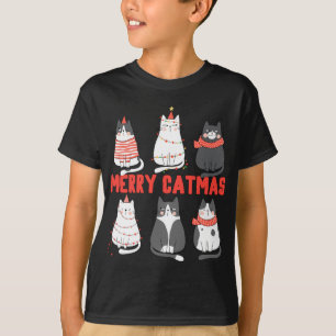Merry Catmas Xmas Novelty Cat Lover Christmas Ligh T-Shirt