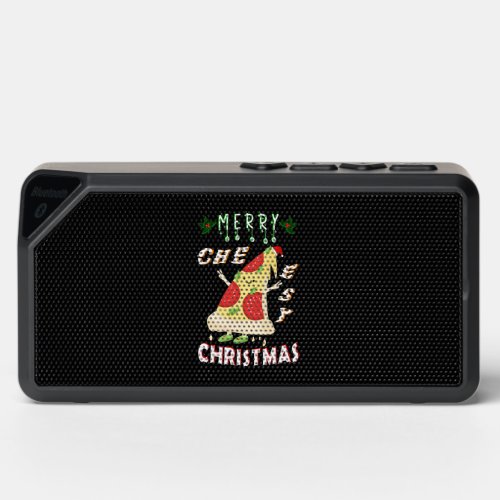 Merry Cheesy Christmas Xmas Santa Pizza Christmas Bluetooth Speaker