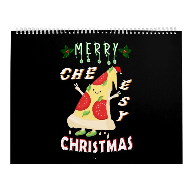 Merry Cheesy Christmas Xmas Santa Pizza Christmas Calendar (Cover)