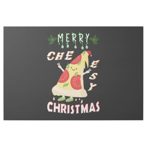Merry Cheesy Christmas Xmas Santa Pizza Christmas Gallery Wrap