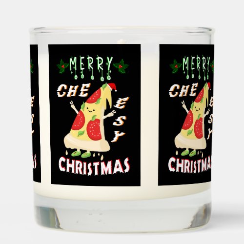 Merry Cheesy Christmas Xmas Santa Pizza Christmas Scented Candle
