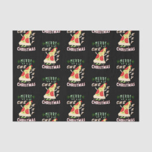 Merry Cheesy Christmas Xmas Santa Pizza Christmas Tissue Paper