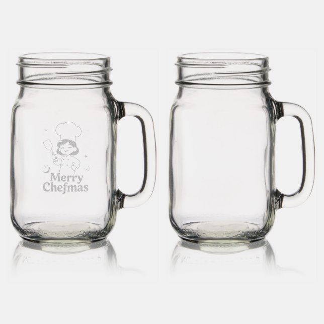 Merry Chefmas Holiday Mason Jar Mug (Glassware)