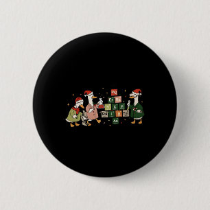Merry Chemistmas Goose Chemistry Christmas Science Button