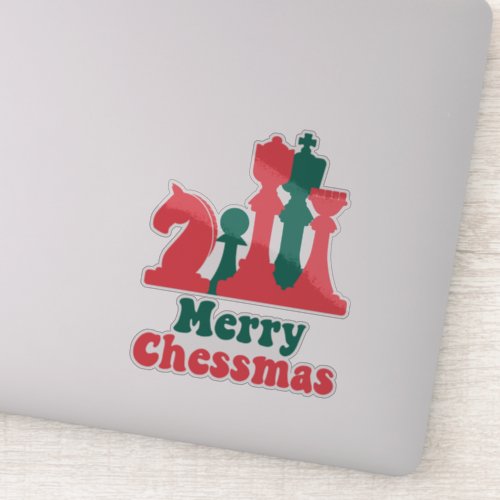 Merry Chessmas Christmas chess pieces board game Sticker