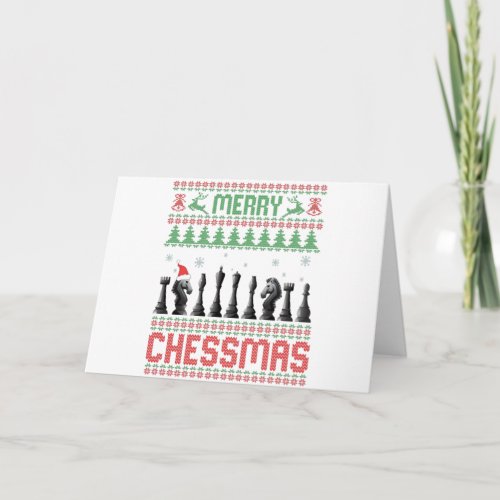 Merry Chessmas Funny Chess christmas Ugly Sweater Card