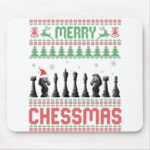 Merry Chessmas Funny Chess christmas Ugly Sweater Mouse Pad