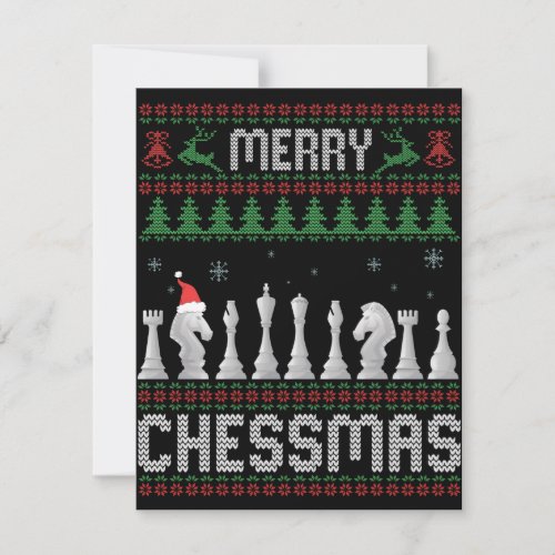 Merry Chessmas Funny Chess christmas Ugly Sweater Note Card