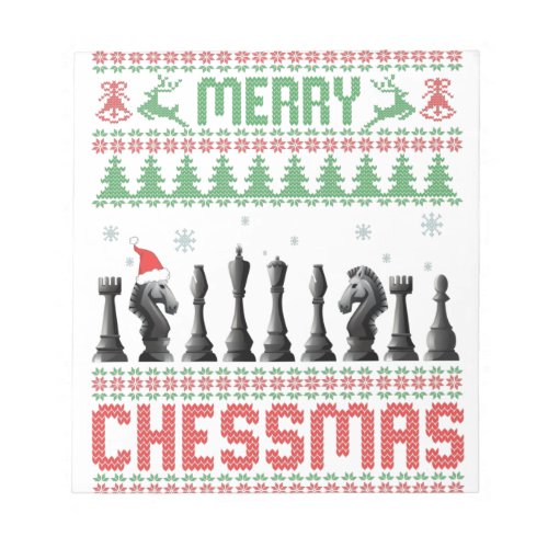 Merry Chessmas Funny Chess christmas Ugly Sweater Notepad