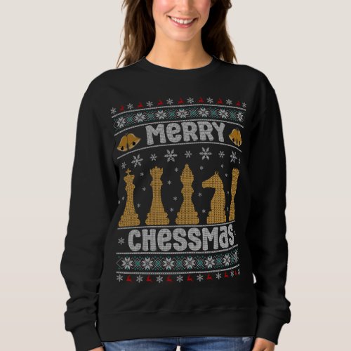 Merry Chessmas Ugly Chess Player Christmas Sweatshirt