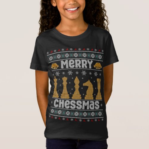 Merry Chessmas Ugly Chess Player Christmas T_Shirt