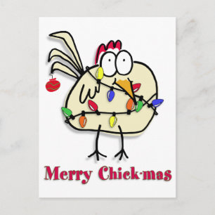 Merry Chick.mas Fun Holiday Postcard
