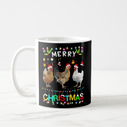 Merry Chicken Santa Lights Coffee Mug
