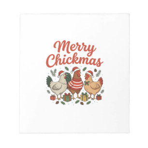 Merry Chickmas Chicken Christmas Notepad