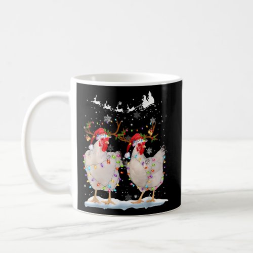 Merry Chickmas Chicken Ornament Lights Santa Coffee Mug