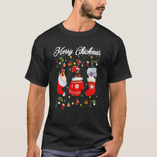 Merry Chickmas  Chicken Socks  Christmas Costume T-Shirt