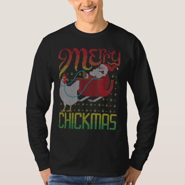 Merry Chickmas Chicken Ugly Christmas Sweater Poul (Front)