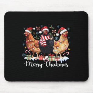 Merry Chickmas Christmas Chicken Coquette Chicken Mouse Pad