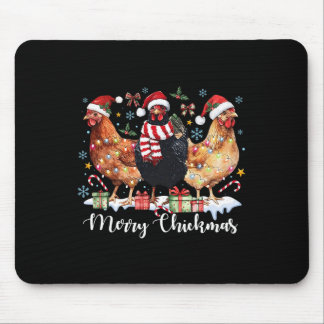 Merry Chickmas Christmas Chicken Coquette Chicken Mouse Pad