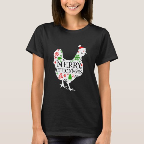 Merry Chickmas Santa Hat Chicken T_Shirt