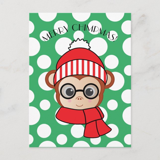 Merry Chimpmas Postcard (Front)
