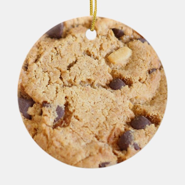 Merry Chip-Mas, Funny Cookie Christmas Pun Ceramic Ornament (Front)