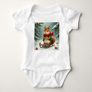 Merry chipmunk christmas baby bodysuit