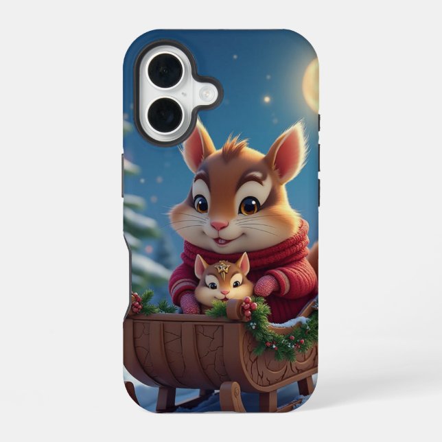 Merry chipmunk christmas iphone case (Back)