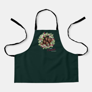 Merry Chistmas Editable Photo Family Apron