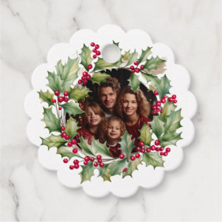 Merry Chistmas Editable Photo Family Favor Tags