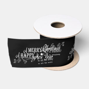 Merry Chistmas Happy New Year Christmas Ribbon