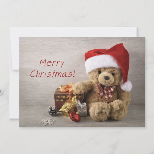 Merry Chistmas Teddy Bear Holiday Card