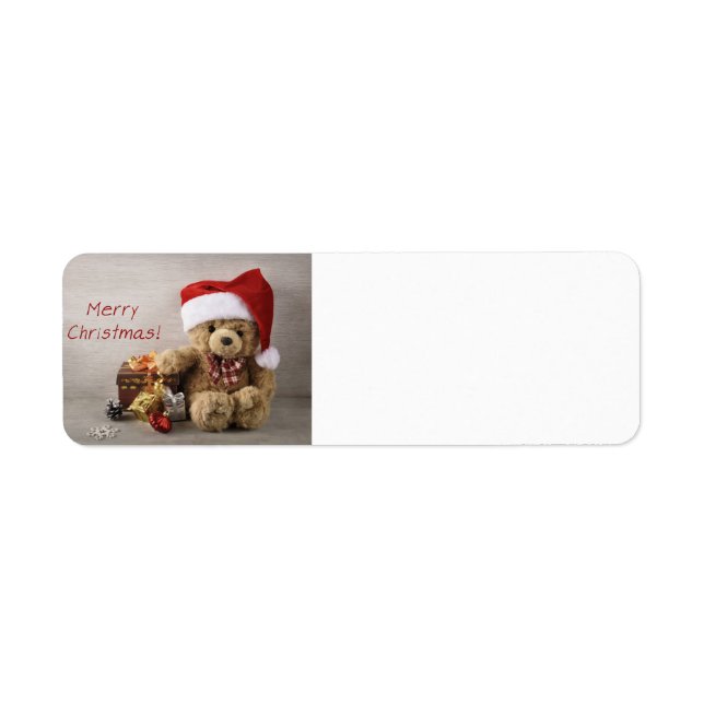 Merry Chistmas Teddy Bear Label (Front)