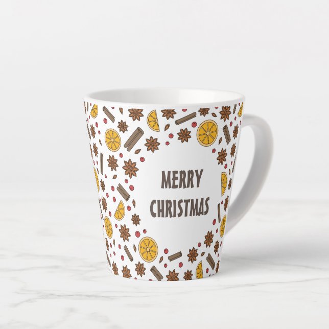Merry Chistmas winter spices food Latte Mug (Right Angle)