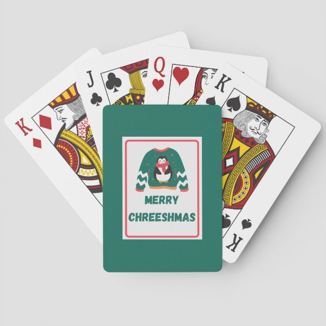 Merry Chreeshmas Penguin Sweater   Poker Cards (Back)